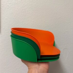 Set of 3 Ikea UPPFYLLD Preparation Bowls Orange Dk Green Lt